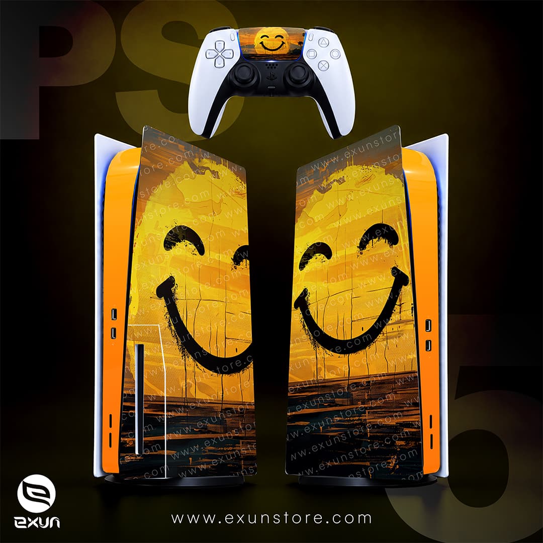برچسب کنسول بازی پلی استیشن 5 FAT DISC مدل smile