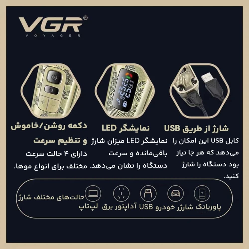 ست ماشین اصلاح VGR V-643 — تصویر ۳
