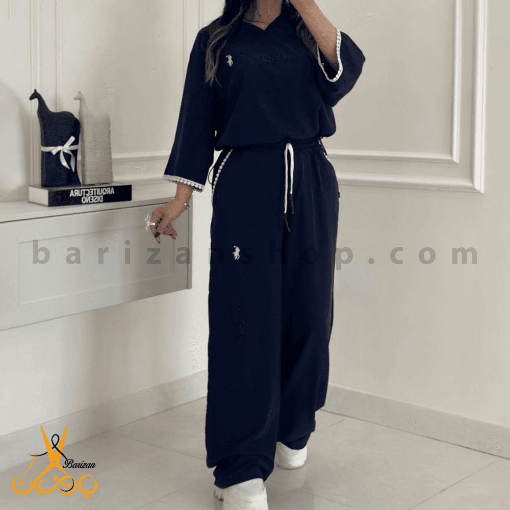 ست تیشرت و شلوار زنانه کتان سیلک POLO (فروش عمده)