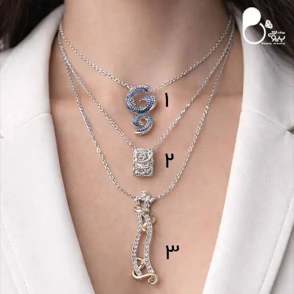 گردنبند نگین اتریشی رنگی حراجی 3