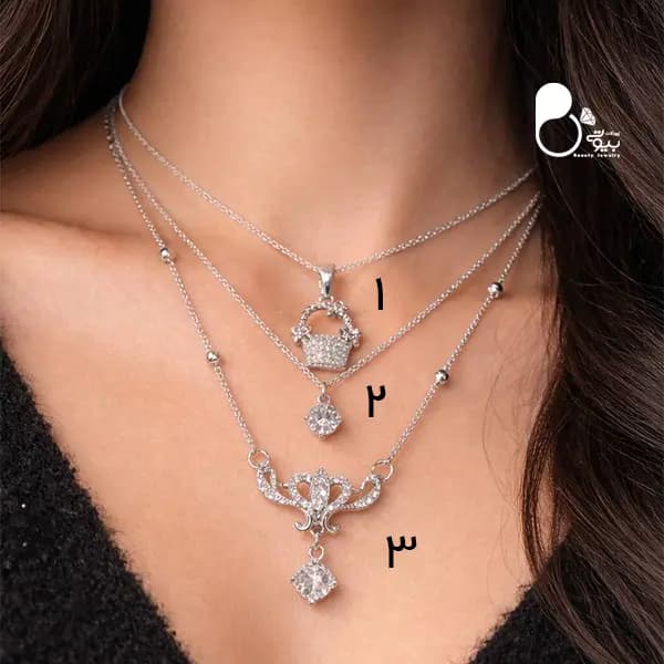گردنبند نگین اتریشی رنگی حراجی 2