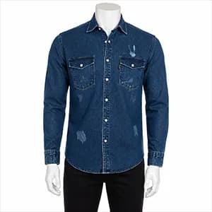 پیراهن لی مردانه دو رنگ آبی روشن و آبی تیره در سایز های L – XL – XXL
