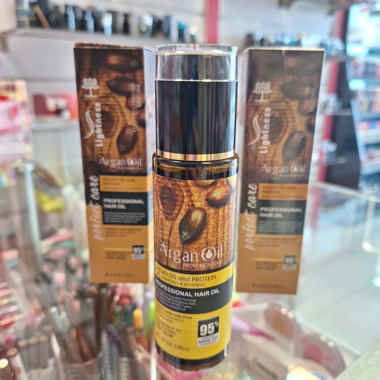 روغن آرگان لایتنس – تغذیه و ترمیم حرفهای مو – بافت سبک و براقکننده – ۱۰۰ میل — تصویر ۳