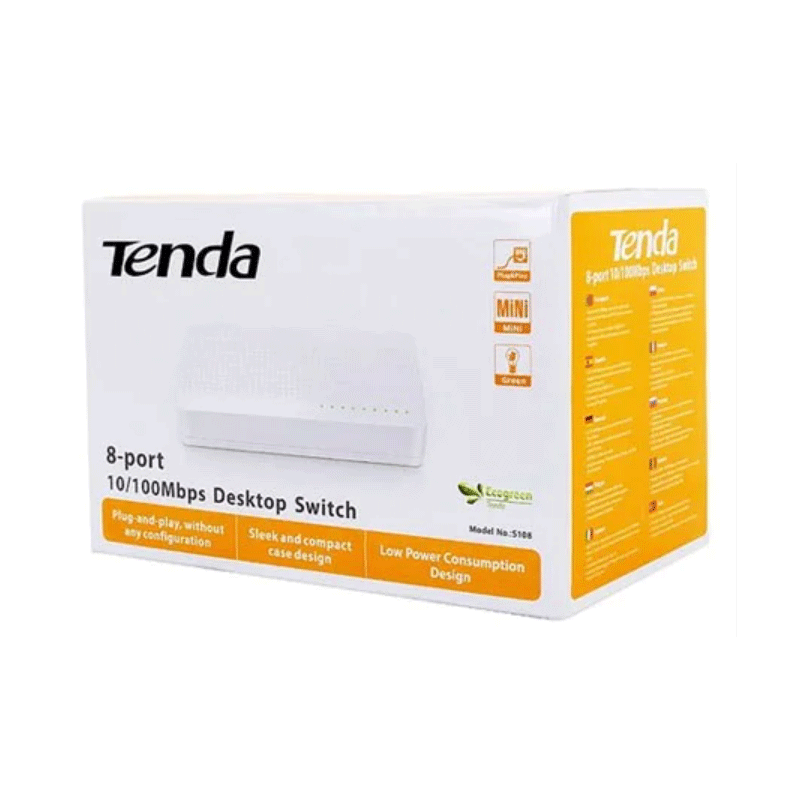 سوییچ شبکه 8 پورت 100-10 تندا مدل S108