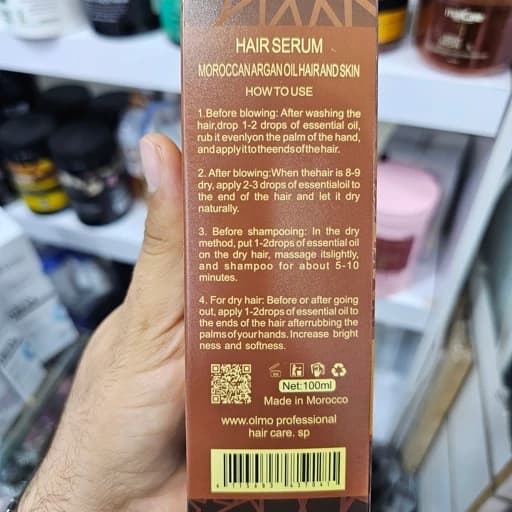 سرم مو آرگان اولمو اصل 100 میل Olmo Professional؛ روغن آرگان مراکشی ضد وز و درخشانکننده مو — تصویر ۲