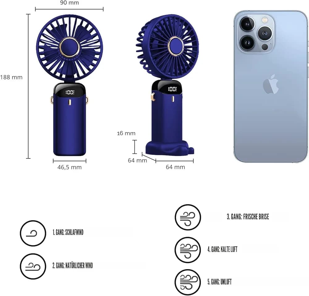 پنکه مینی قابل حمل Jsdoin — تصویر ۴