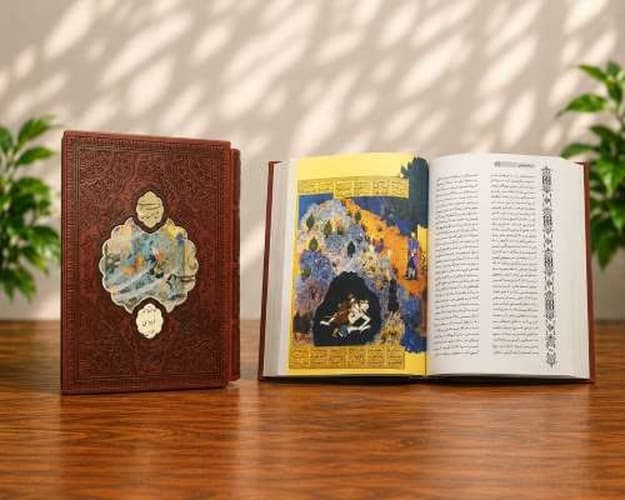شاهنامه فردوسی وزیری چرم تحریر پلاک دار قابدار (پارمیس-آراز بیکران)