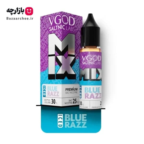 سالت نیکوتین میکس بلوبری تمشک یخ ویگاد | VGOD Mix Iced Blue Razz SaltNic — تصویر ۲