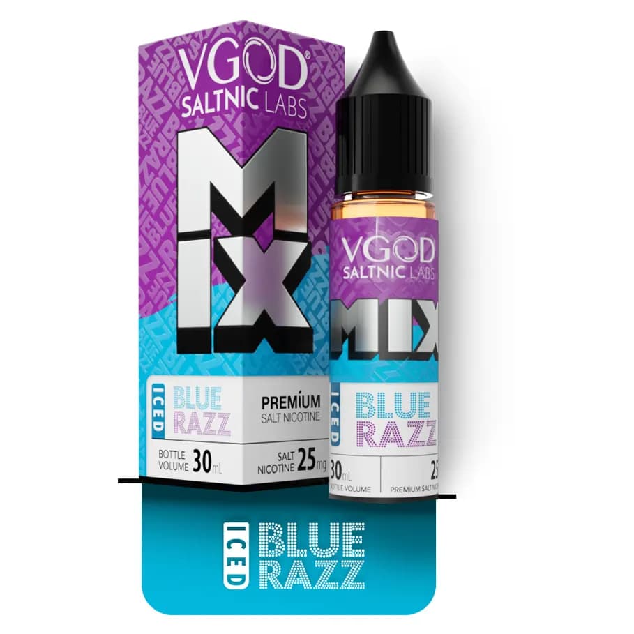 سالت نیکوتین میکس بلوبری تمشک یخ ویگاد | VGOD Mix Iced Blue Razz SaltNic — تصویر ۳