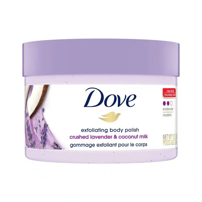 اسکراب لایه بردار بدن داو Dove مدل Exfoliating Body Polish حاوی لوندر و شیرنارگیل Crushed Lavender & Coconut Milk(298 گرم) — تصویر ۲