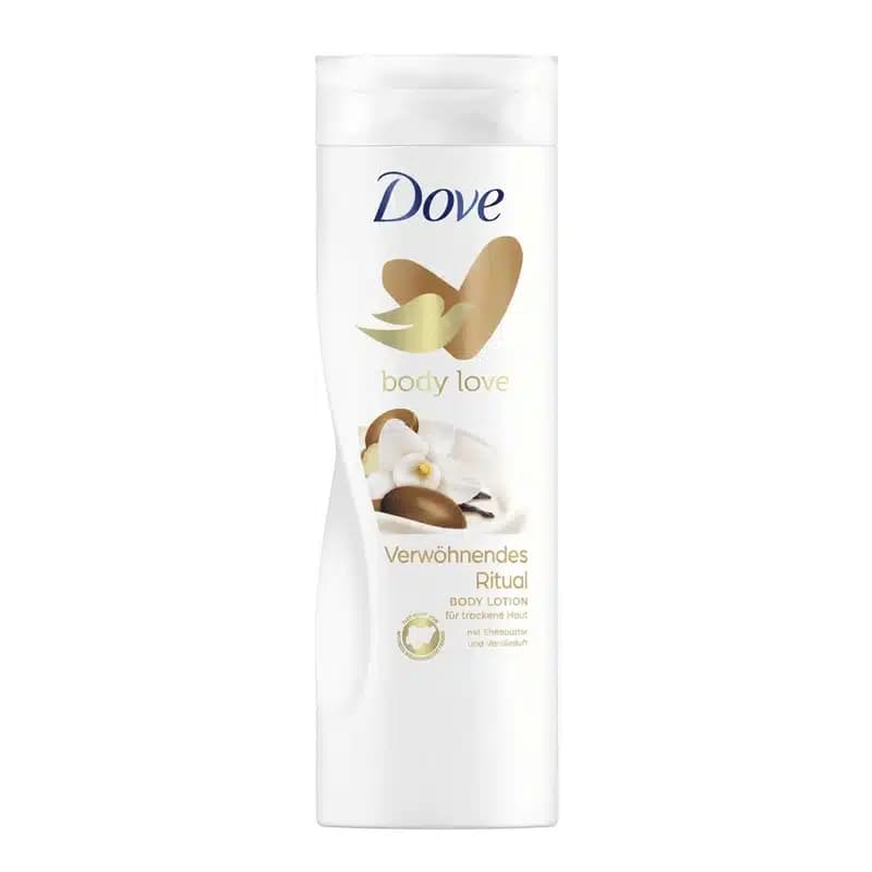 لوسیون بدن داو Dove مدل Pampering Ritual رایحه شی باتر و وانیل( 400 میل) — تصویر ۲