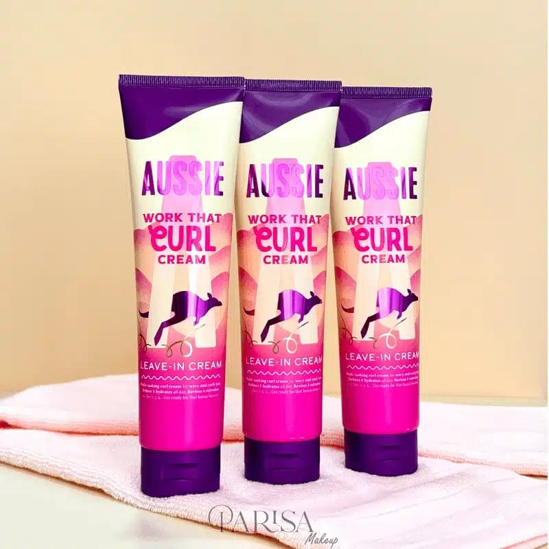 کرم آبرسان و حالت دهنده موی فر آزی Aussie مدل Work That Curl Leave-In Cream(160 میل)