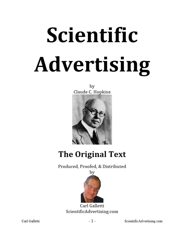 کتاب Scientific Advertising (تبلیغات علمی) نسخه انگلیسی PDF | کلود هاپکینز — تصویر ۴