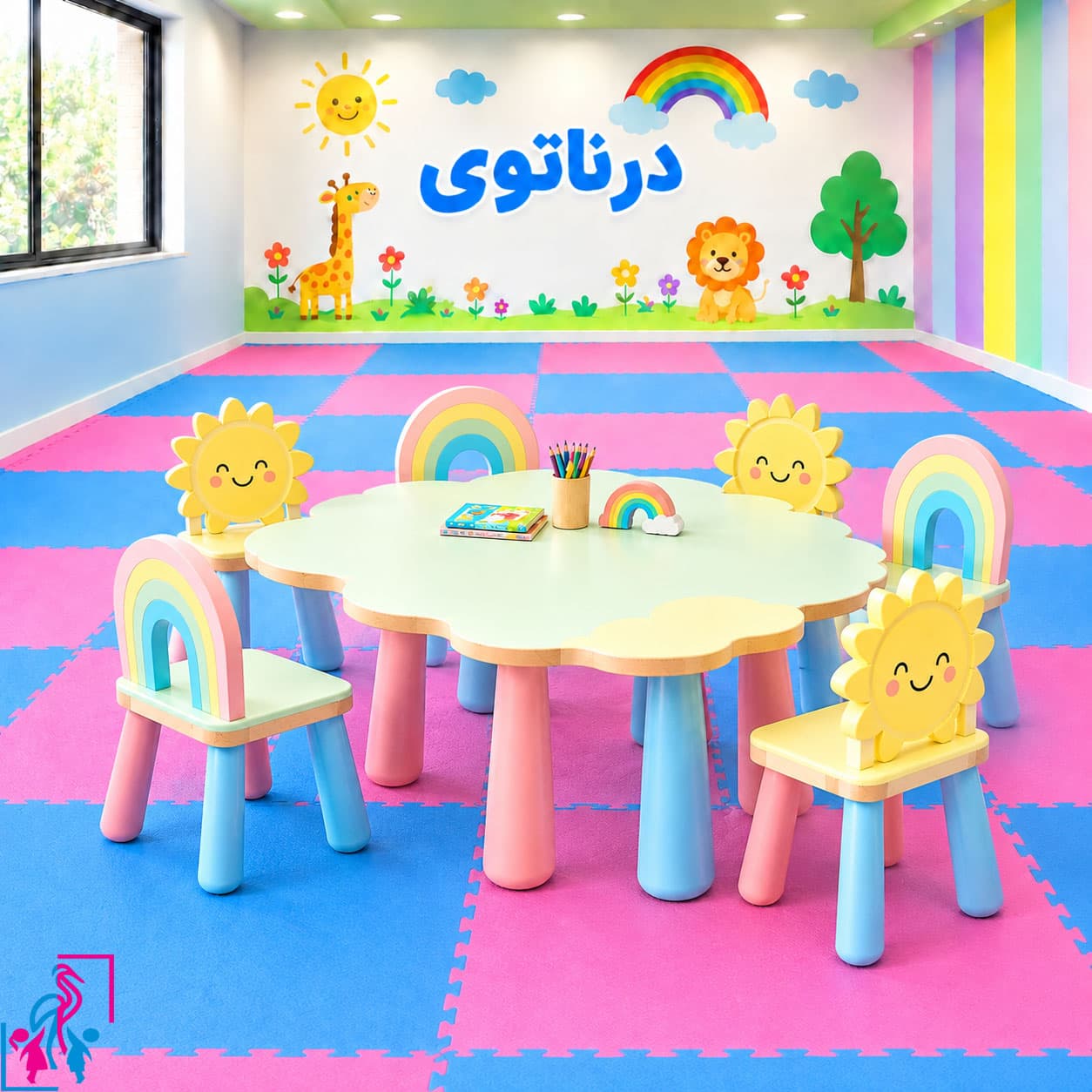 میز و صندلی کودک رنگین کمان