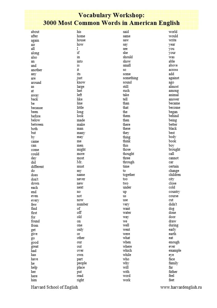 کتاب 3000 Most Common Words (۳۰۰۰ واژه پرکاربرد) نسخه انگلیسی PDF