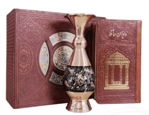 دیوان حافظ با گلدان الماس تراش ( پالتویی – چرم – کاغذ تحریر )