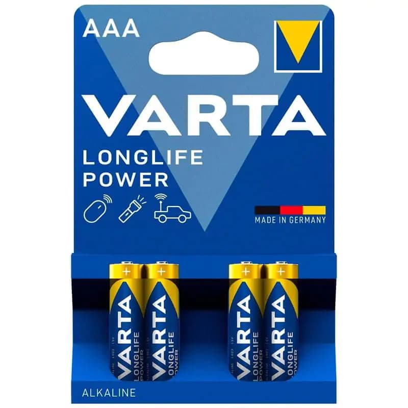 باتری نیم قلمی وارتا مدل LONG LIFE POWER بسته چهار عددی — تصویر ۳