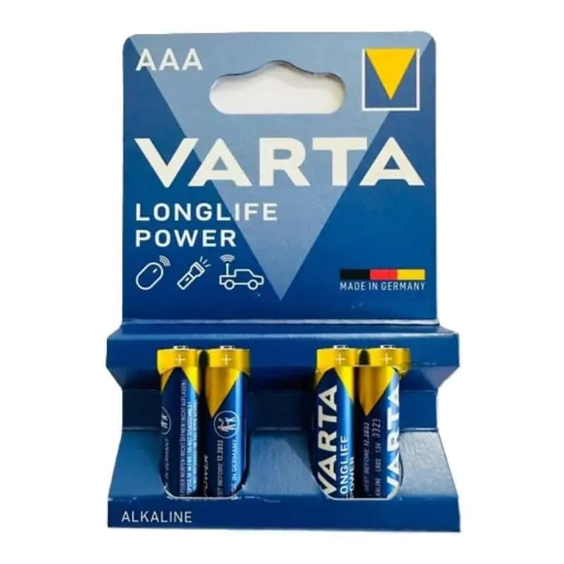 باتری نیم قلمی وارتا مدل LONG LIFE POWER بسته چهار عددی — تصویر ۵