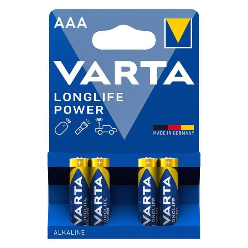 باتری نیم قلمی وارتا مدل LONG LIFE POWER بسته چهار عددی — تصویر ۴