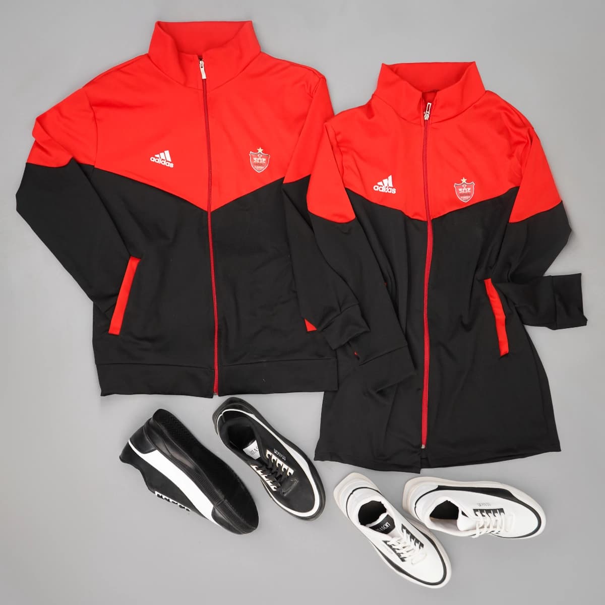 ست دو نفره سوییشرت قرمزمشکی مدل Adidas — تصویر ۳