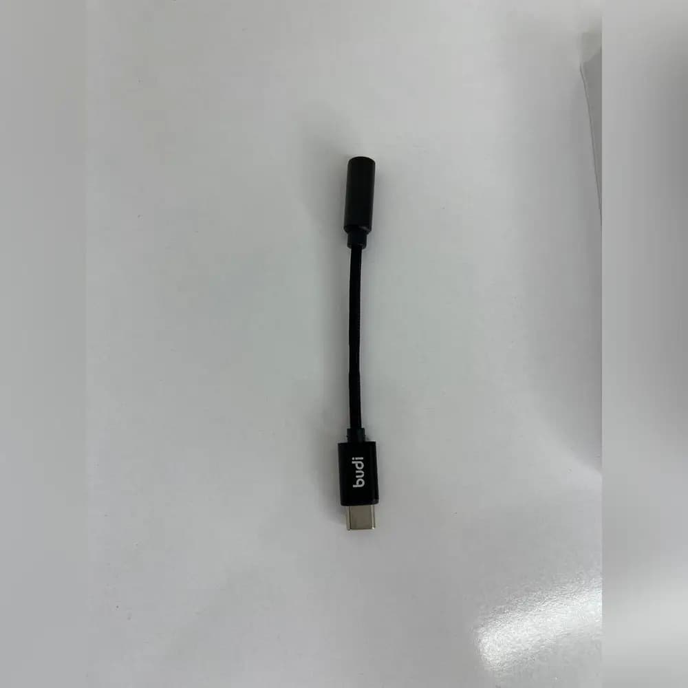 کابل تبدیل USB-C به جک ۳.۵ میلی متری بودی مدل Budi DC105B طول 0.11 متر با گارانتی ۱۸ ماهه شرکتی (۶ ماه تعویض) — تصویر ۳