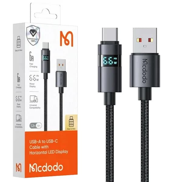 کابل تایپ سی فست شارژ 66 وات مک دودو CA-652 طول 1.2 متر — تصویر ۲