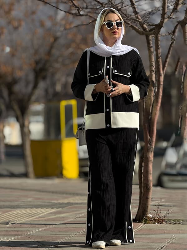 مانتو شلوار دکمه دار گیسیا