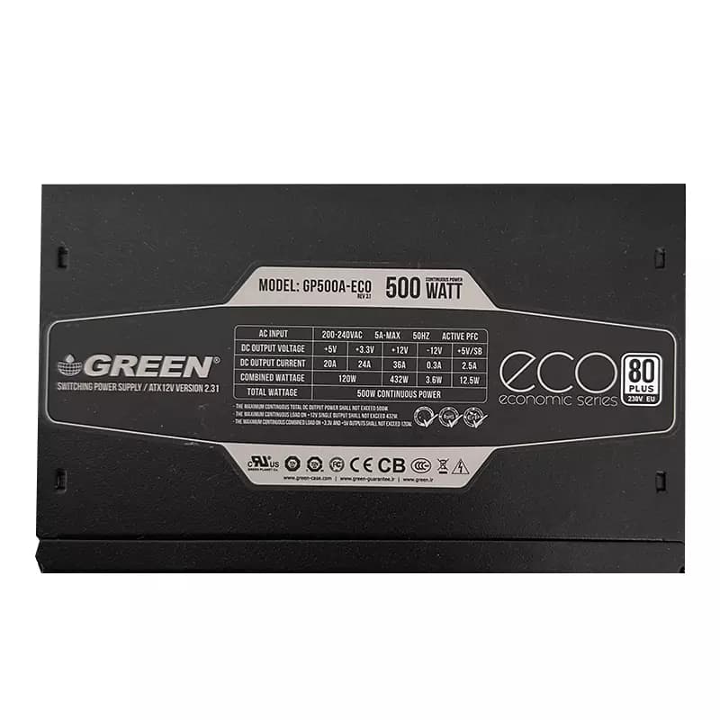 پاور 500 وات گرین Green 500A ECO استوک در حد نو — تصویر ۶