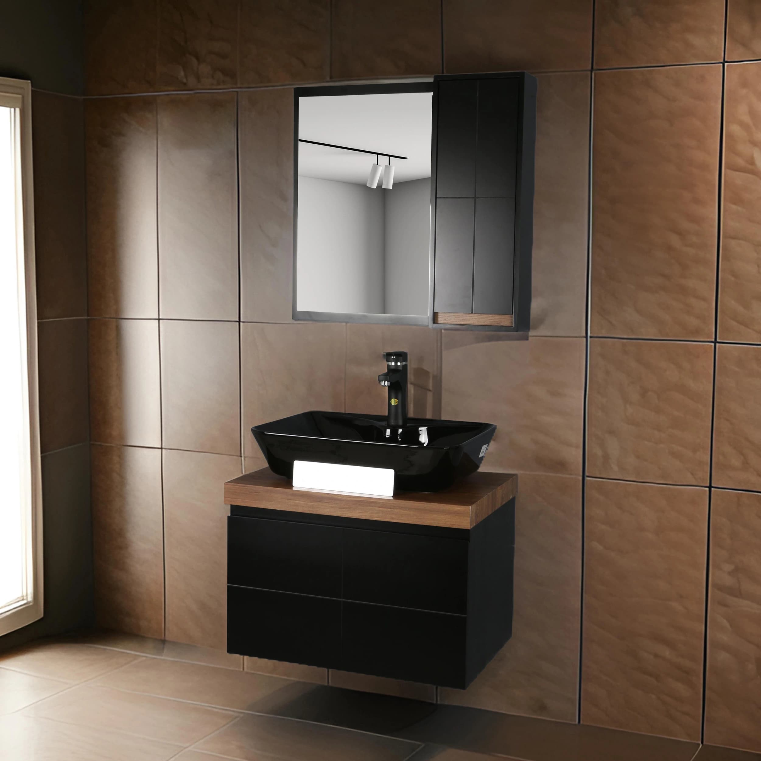 ست کابینت و روشویی دلفین مدل ZND-R13-Blبه همراه آینه و باکس — تصویر ۲