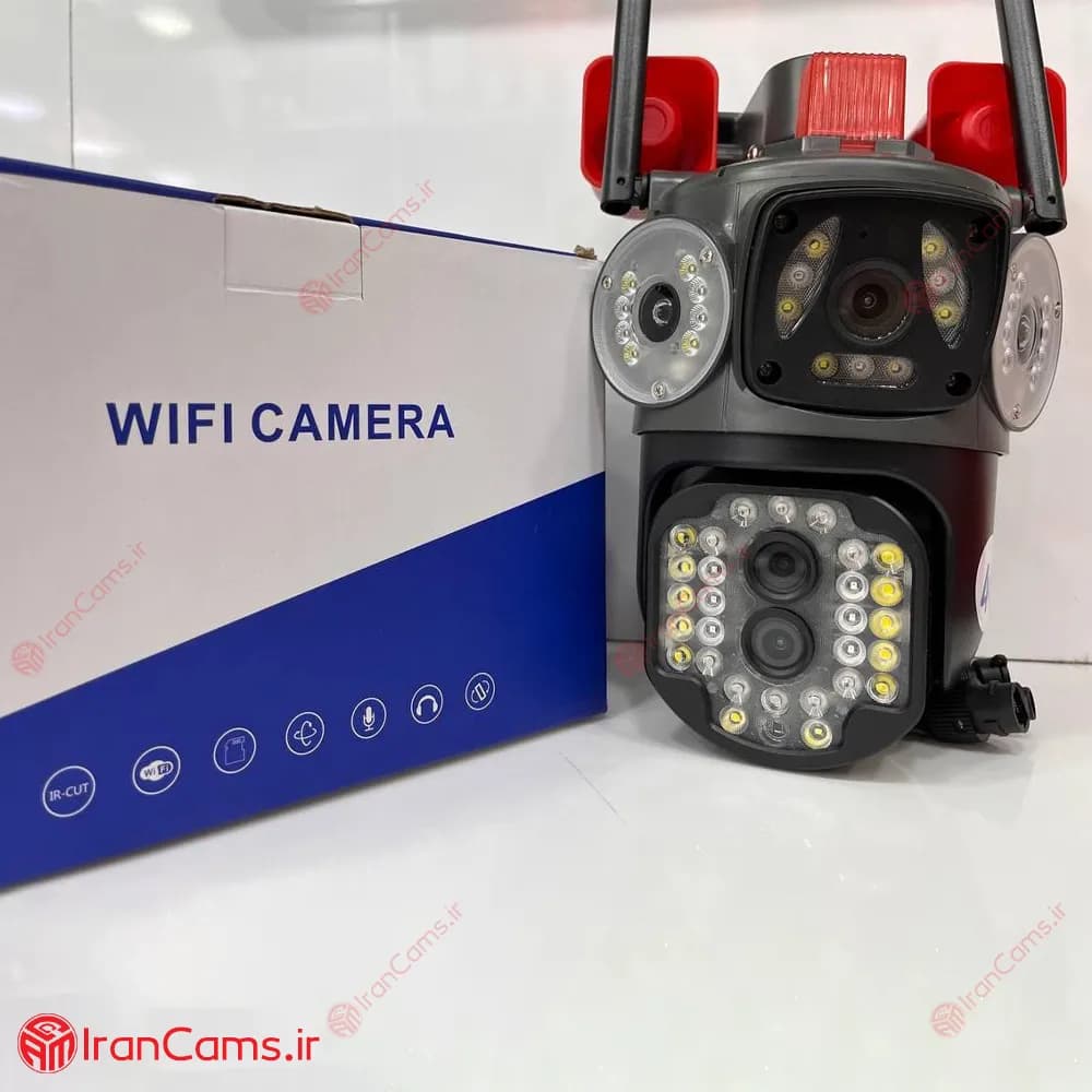 دوربین مینی اسپید دام بی سیم سیمکارتی سه لنز 8 مگاپیکسل V380 مدل A4H-2 — تصویر ۳