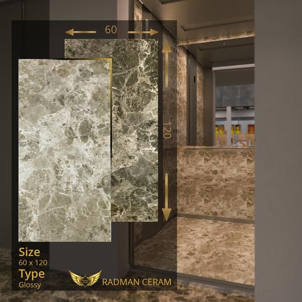 سرامیک طرح سنگ روشن 60 در 120 براق