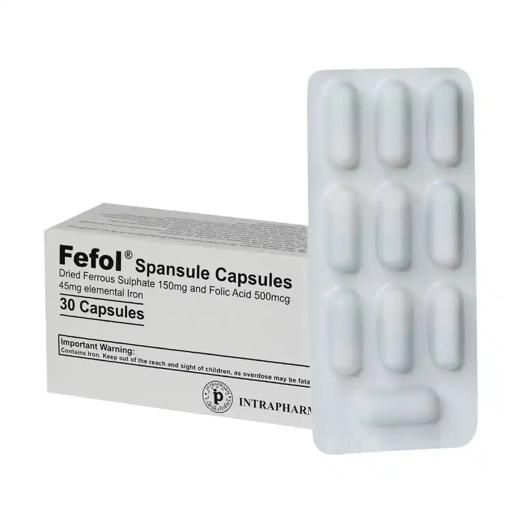 کپسول ففول Fefol | مکمل آهن و فولیک اسید برای پیشگیری و درمان کمخونی