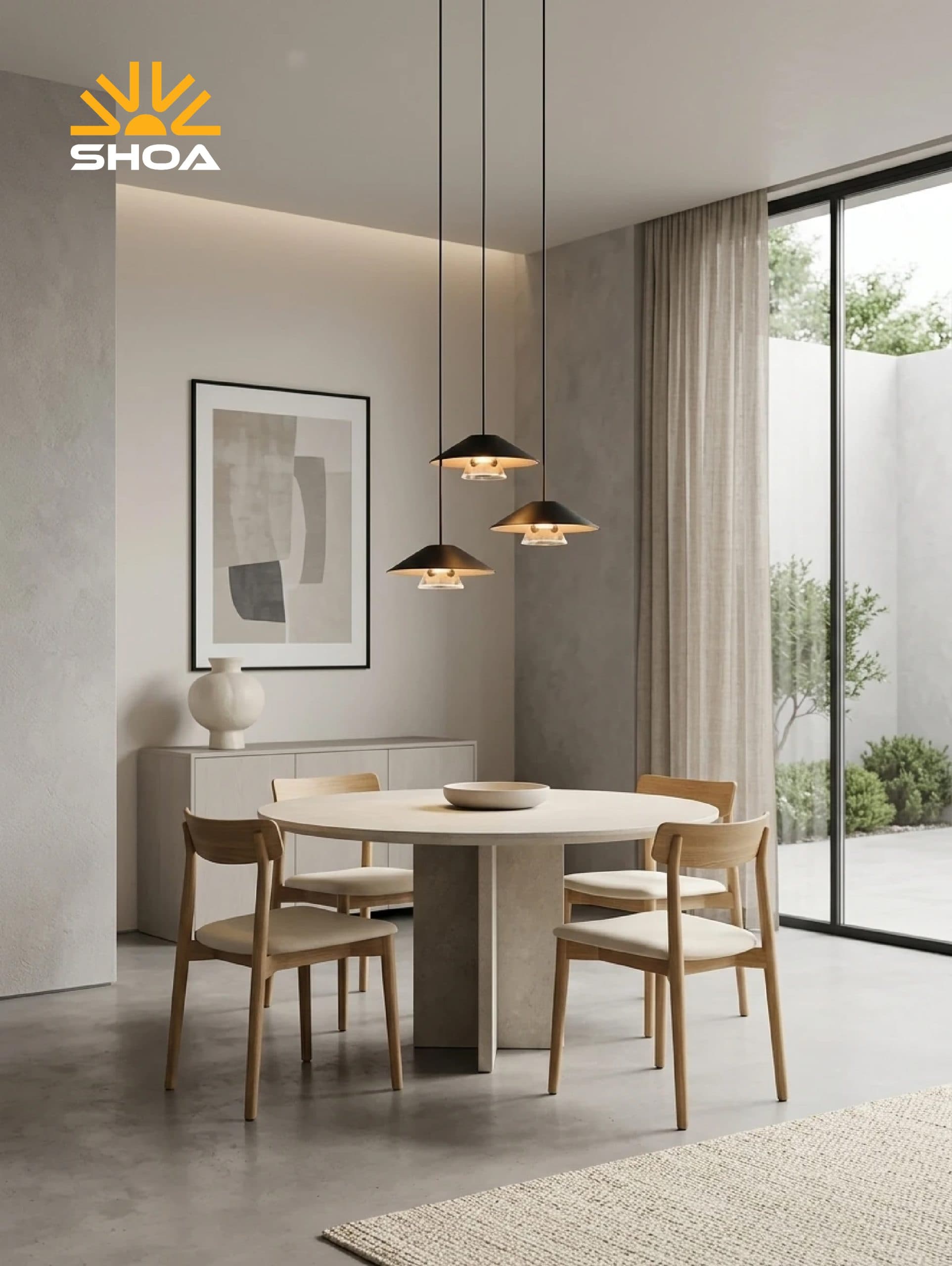 اویز مدرن تک شعله SH-0280-6W شعاع رنگ نور افتابی کد 0121 — تصویر ۷