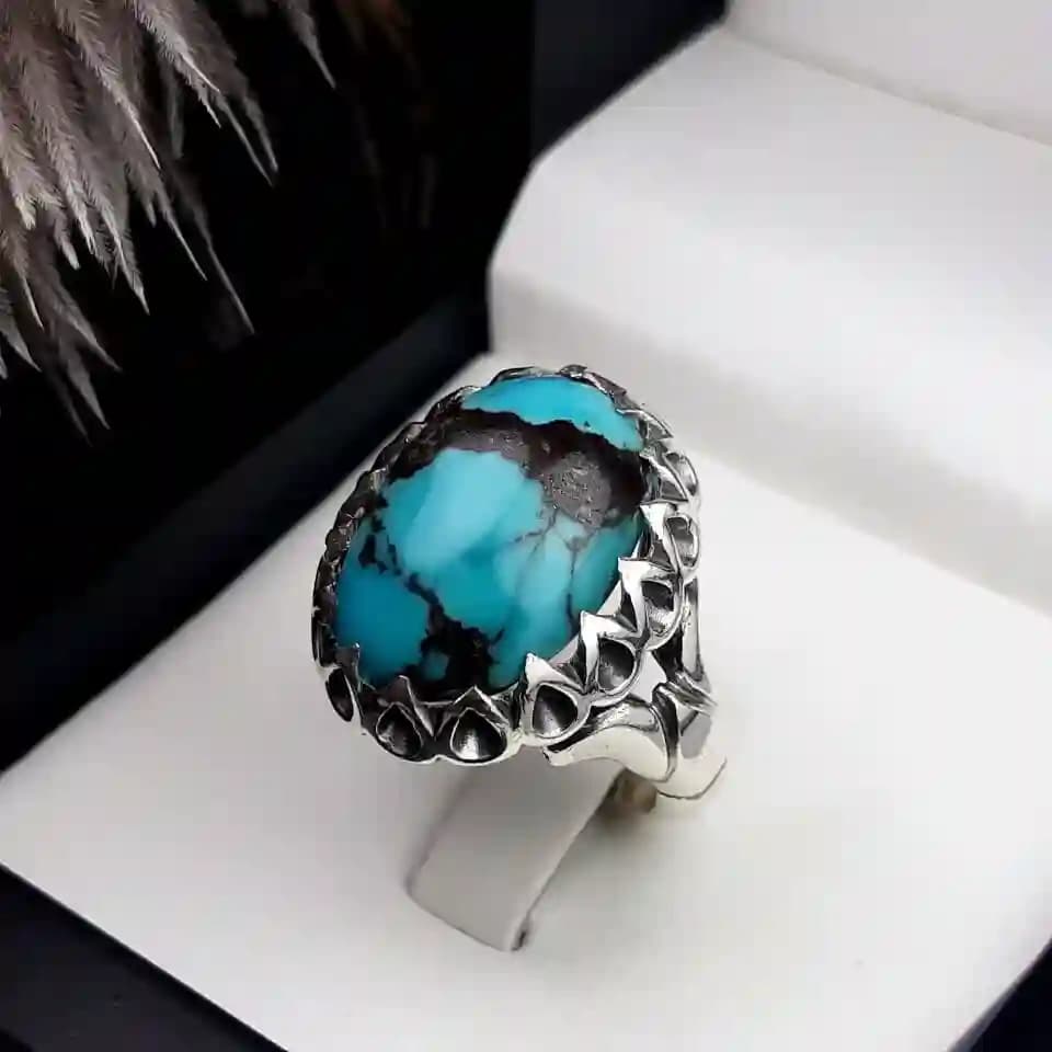 انگشتر مردانه فیروزه نیشابوری کد 2123