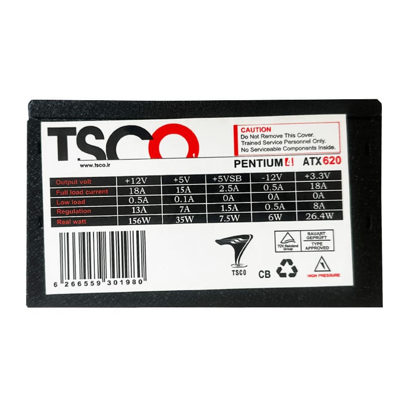 پاور 230 وات تسکو TSCO ATX 620 P4 230W استوک — تصویر ۵