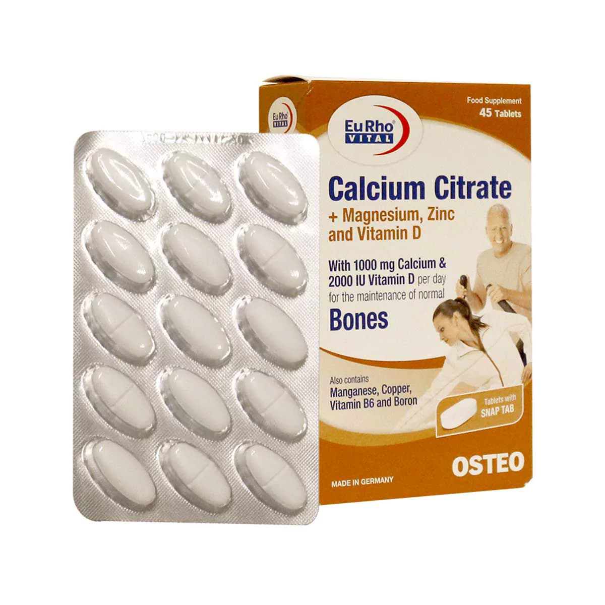 قرص کلسیم سیترات یوروویتال 45 عدد ـ Eurho Vital Calcium Citrate ـ یوروویتال — تصویر ۲