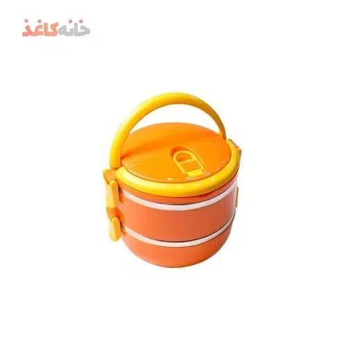 ظرف غذا 2 طبقه داخل استیل رنگ نارنجی