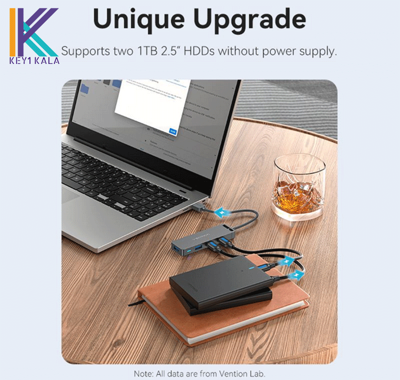 هابUSB-C to HDMI/USB 3.0×3/SD/TF Docking Station Aluminum Alloy Type 0.15M Gray — تصویر ۷