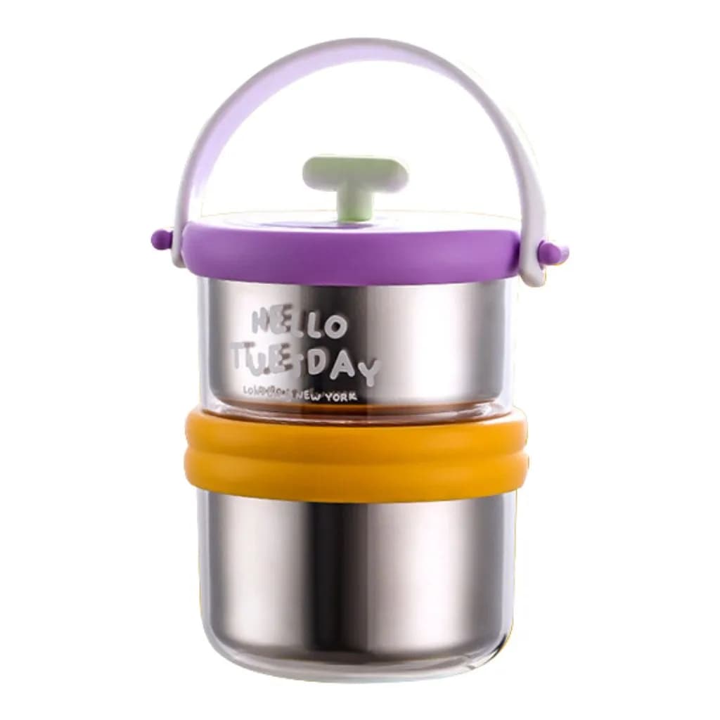 ظرف غذا استیل دو طبقه ضد نشت 1280ml