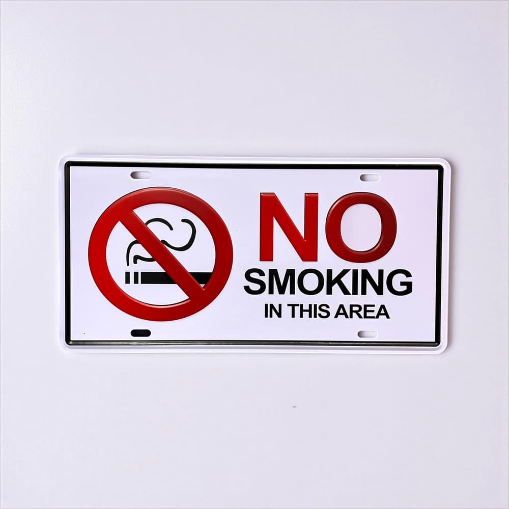 پلاک فلزی طرح No Smoking ابعاد 15×30