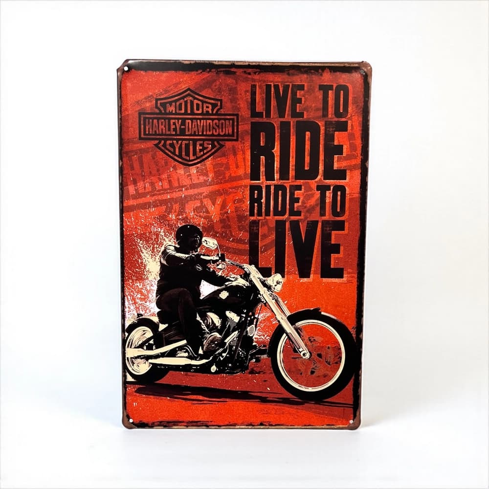 پلاک فلزی طرح Live to Ride ابعاد 20×30