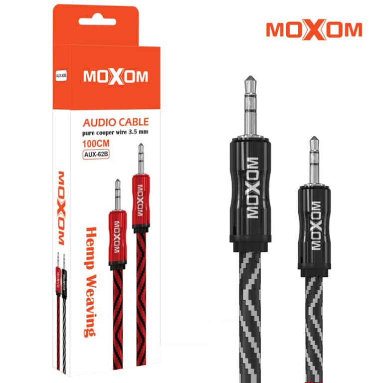کابل صدا AUX موکسوم مدل AUX-05 کنفی MOXOM سفید کد 39383