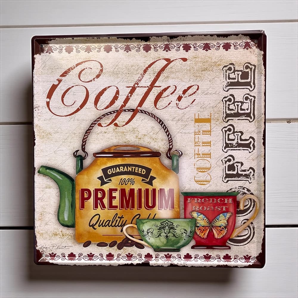 پلاک فلزی طرح Coffee Premium ابعاد 30×30