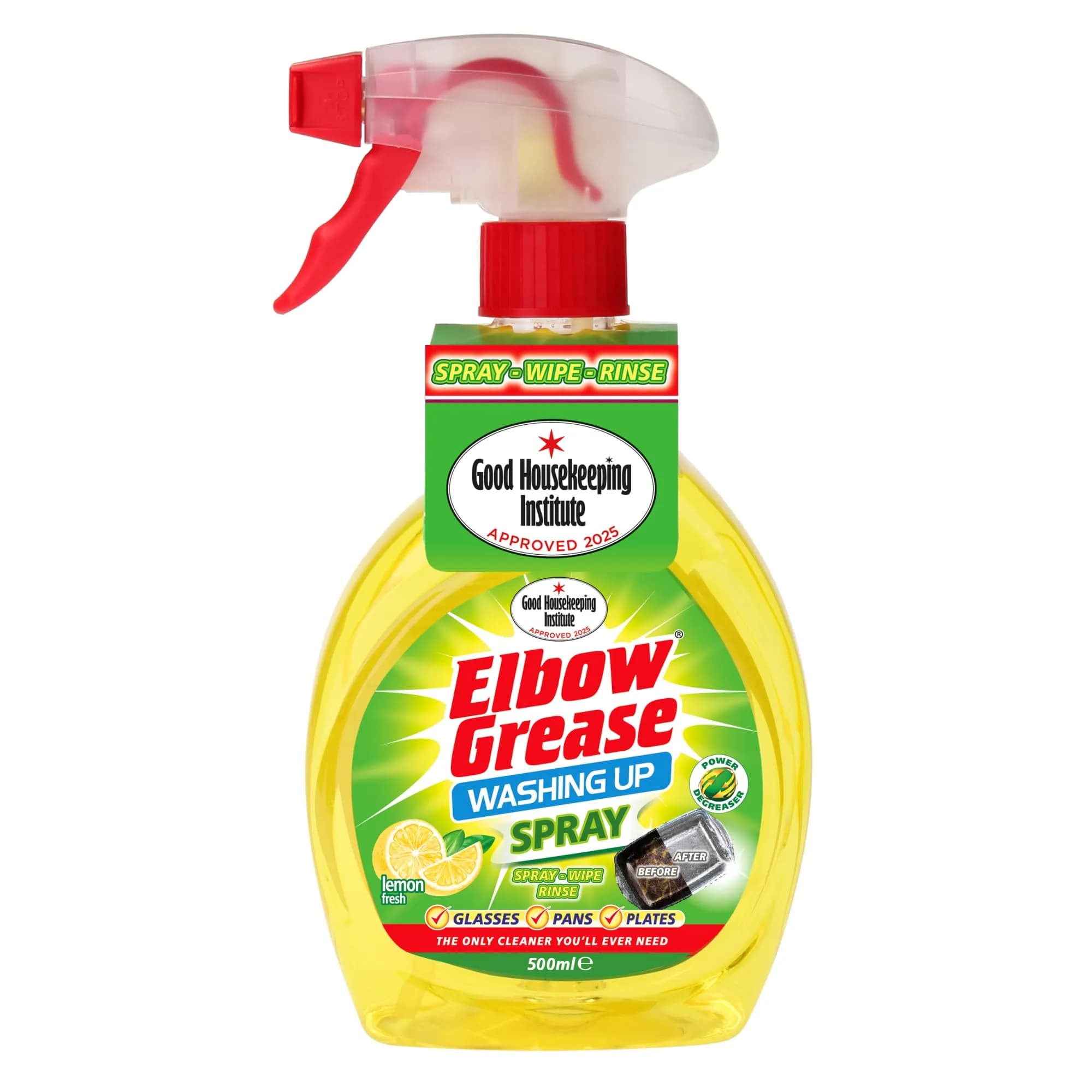 اسپری مایع ظرفشویی Elbow Grease مدل Lemon Fresh رایحه لیمو حجم 500 میل — تصویر ۲
