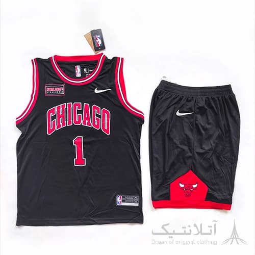 ست بسکتبالی اورجینال شیکاگو بولز Chicago Bulls مشکی قرمز تایلندی