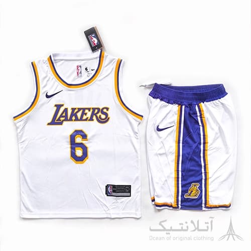 ست بسکتبالی اورجینال لیکرز Lakers سفید بنفش تایلندی