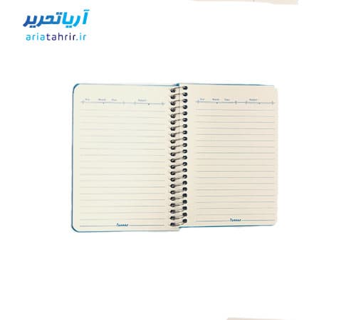 دفتر یادداشت سیمی جلد طلقی سایز 12 × 16 سیم از بغل (سایز یک هشتم) — تصویر ۳