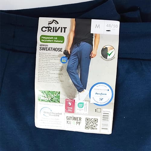 شلوار اسلش جاگر اورجینال مردانه کریویت CRIVIT آبی نفتی — تصویر ۲