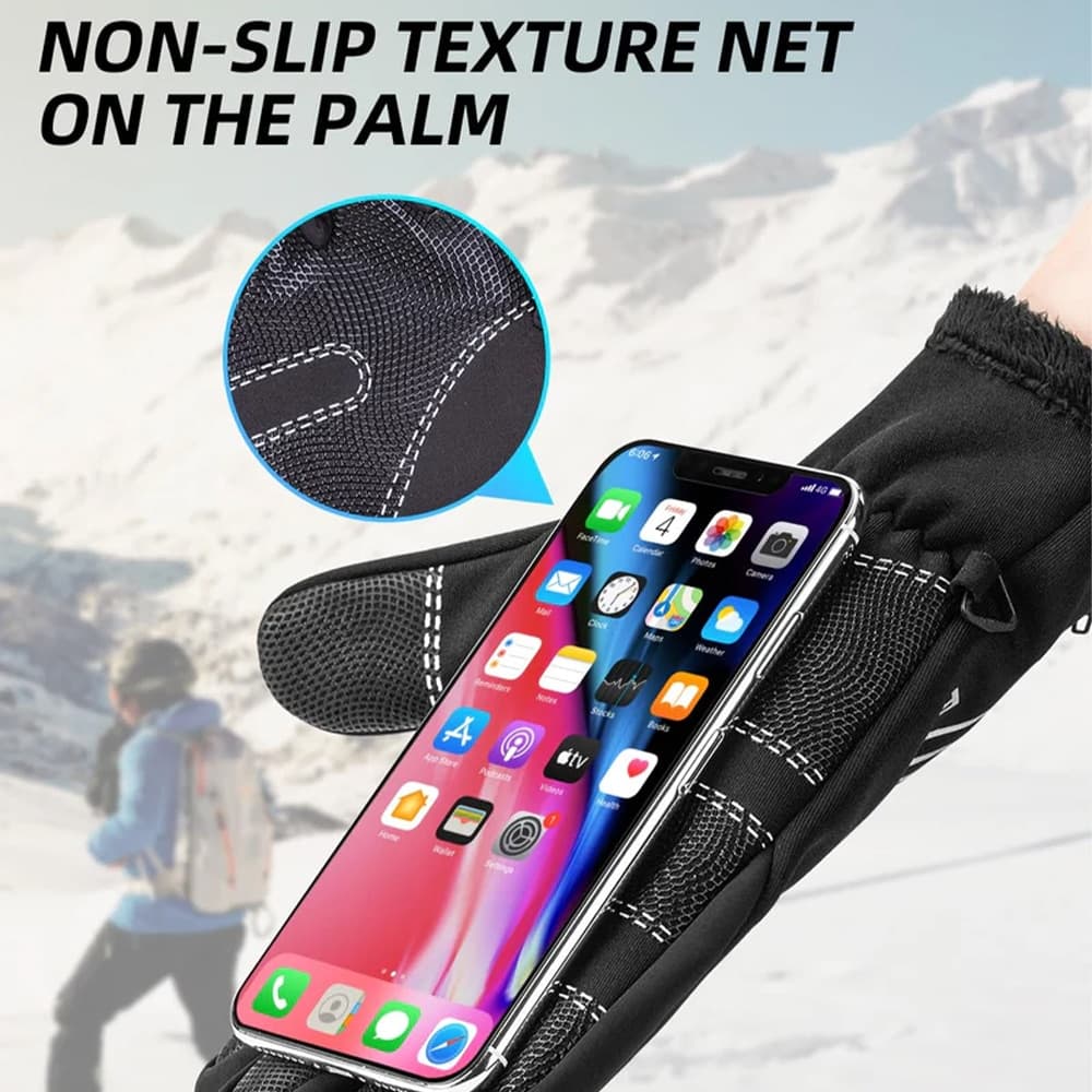 دستکش تمام انگشت زمستانی دوچرخه سواری و ورزشی راکبراس ROCKBROS S091-4BK — تصویر ۶