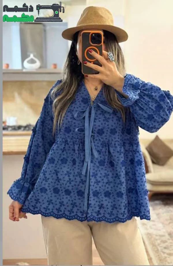 پارچه وال آبی گل ریز — تصویر ۷